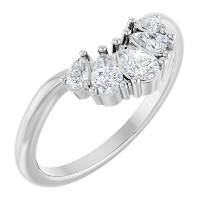 1/2 Ctw Pear Lab-Grown Diamond Contour Band