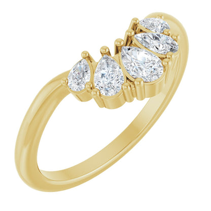 1/2 Ctw Pear Lab-Grown Diamond Contour Band