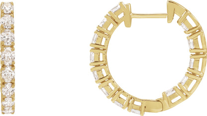 2 5/8 Ctw Oval Lab-Grown Diamond Hoop Earrings - Lab Grown Diamond