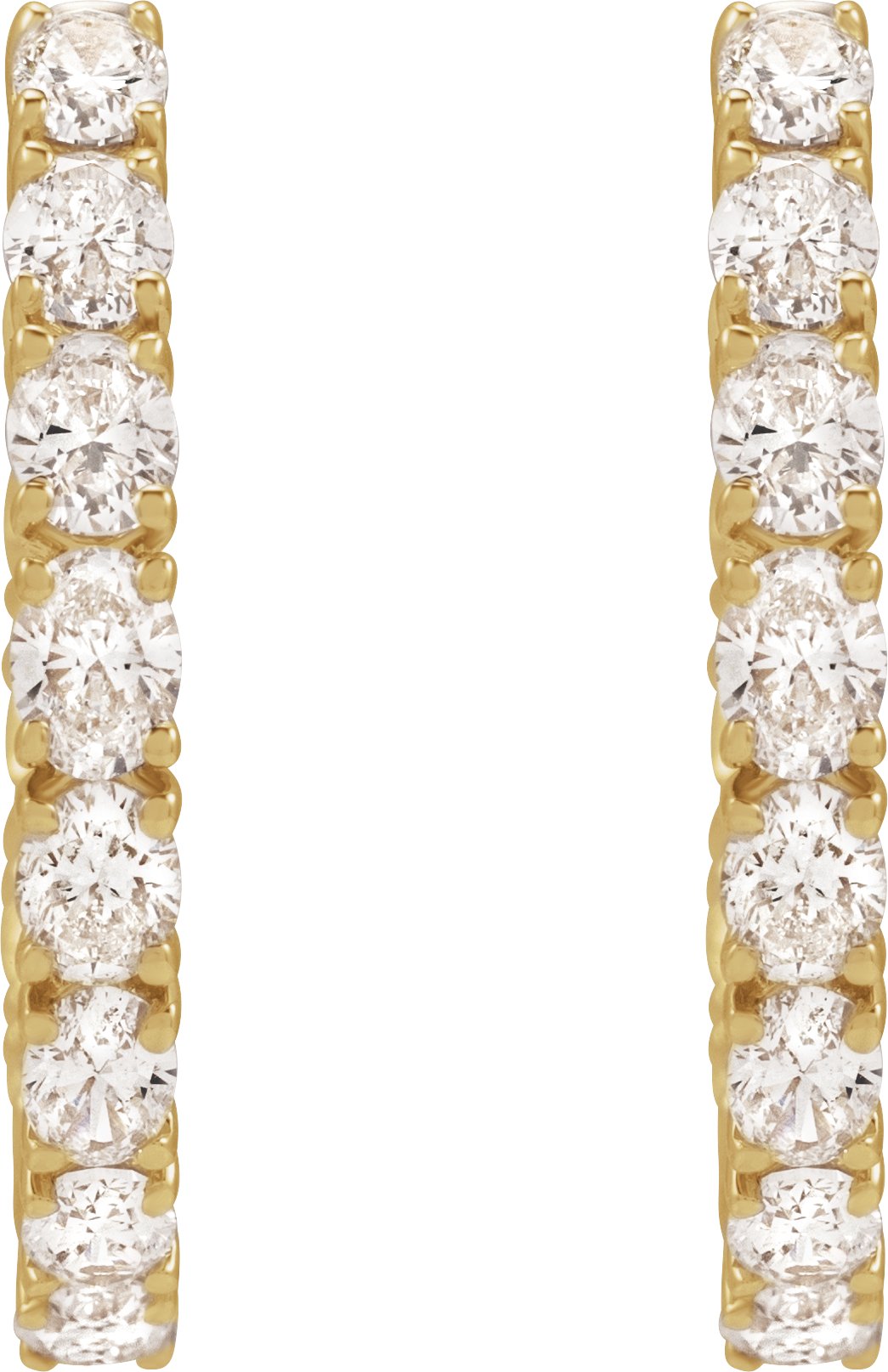 2 5/8 Ctw Oval Lab-Grown Diamond Hoop Earrings - Rose Gold - Lab Grown Diamond