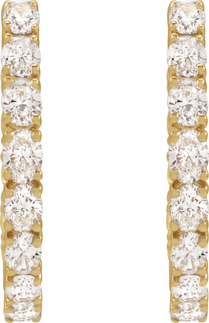 2 5/8 Ctw Oval Lab-Grown Diamond Hoop Earrings - Rose Gold - Lab Grown Diamond