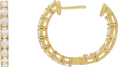 2 5/8 Ctw Oval Lab-Grown Diamond Hoop Earrings - Lab Grown Diamond