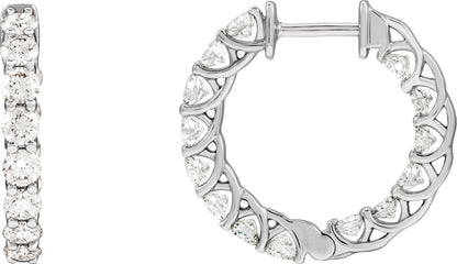 2 1/5 Ctw Lab-Grown Diamond Inside-Outside Hoop Earrings