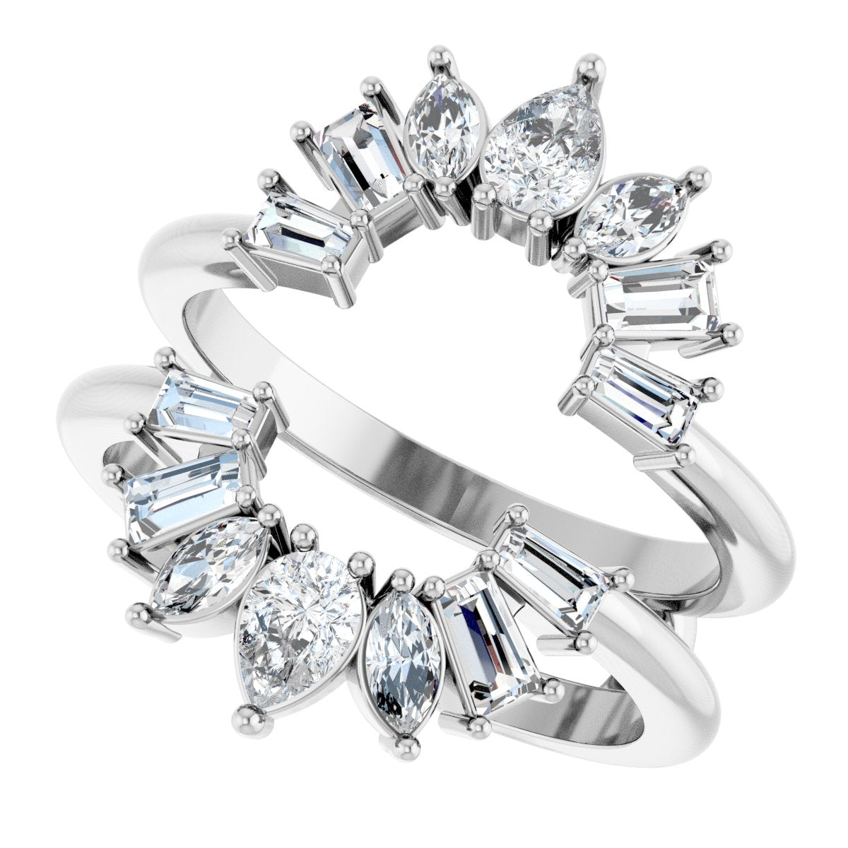 1 Ctw Pear Lab-Grown Diamond Ring Guard - White Gold - Lab Grown Diamond