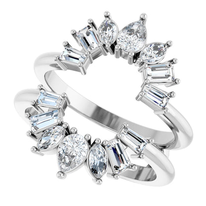 1 Ctw Pear Lab-Grown Diamond Ring Guard - White Gold - Lab Grown Diamond