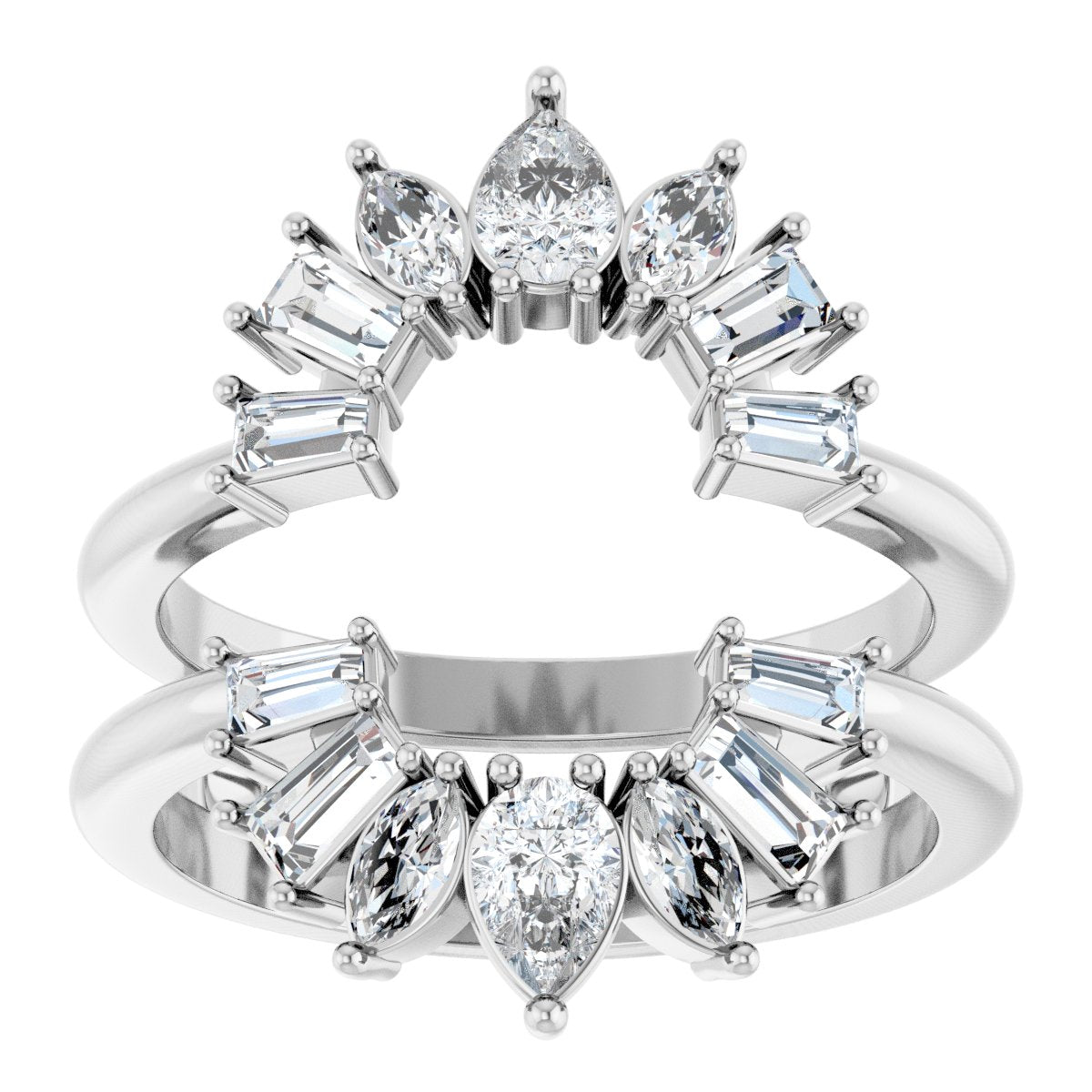 1 Ctw Pear Lab-Grown Diamond Ring Guard - White Gold - Lab Grown Diamond