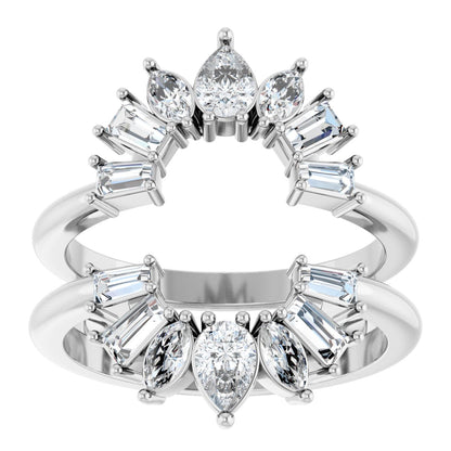 1 Ctw Pear Lab-Grown Diamond Ring Guard - White Gold - Lab Grown Diamond