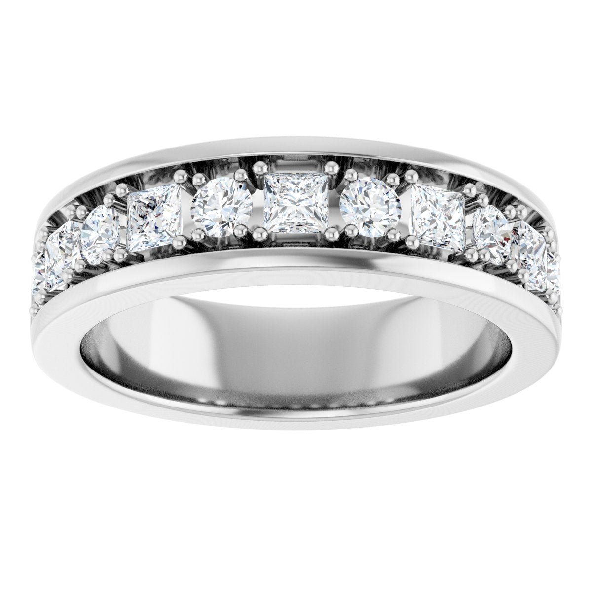 1 Ctw Square Lab-Grown Diamond Band - White Gold - Lab Grown Diamond