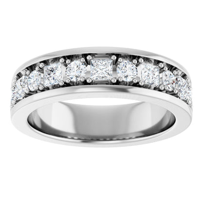 1 Ctw Square Lab-Grown Diamond Band - White Gold - Lab Grown Diamond
