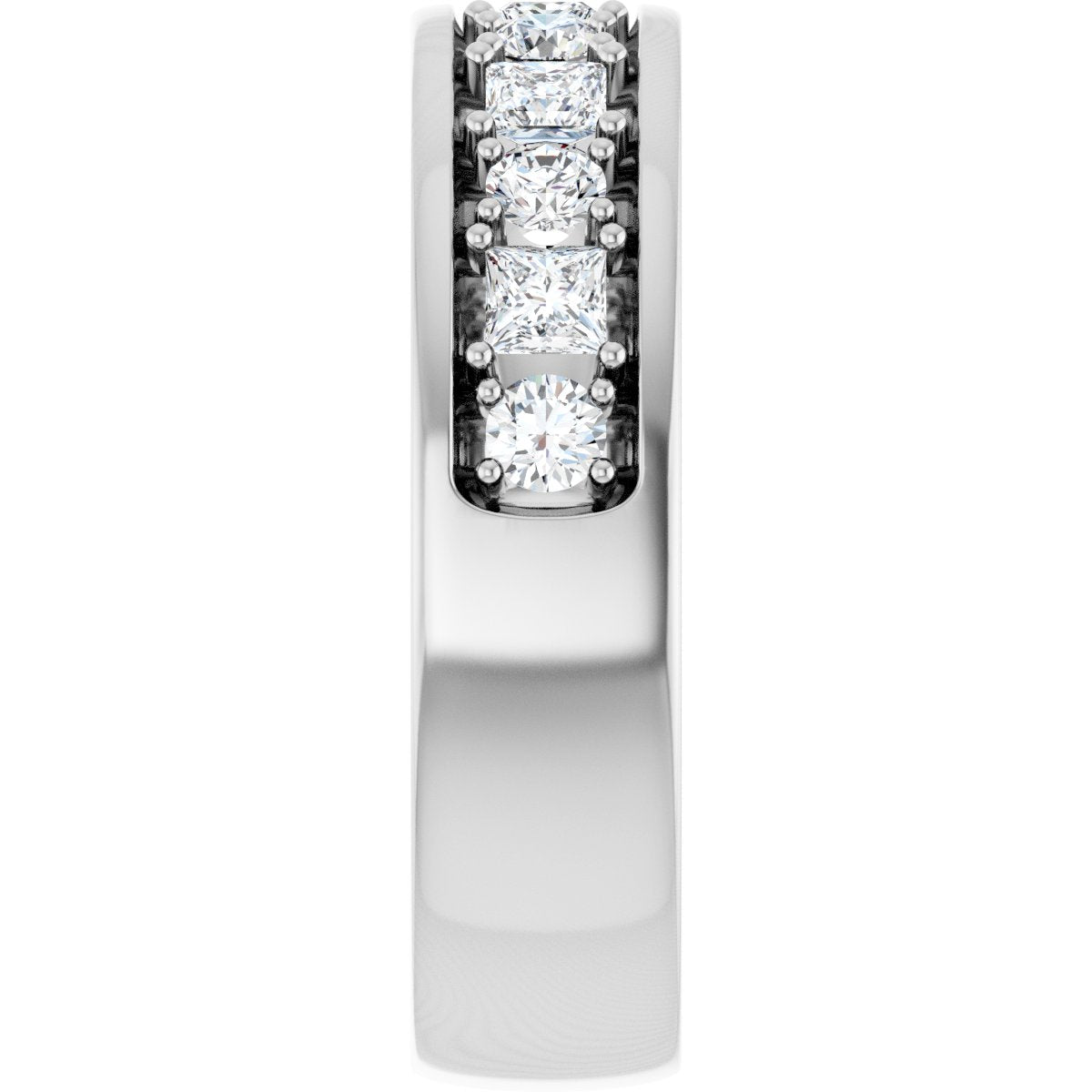 1 Ctw Square Lab-Grown Diamond Band - White Gold - Lab Grown Diamond
