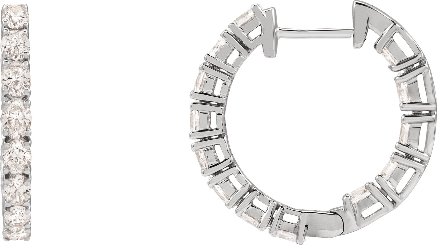 2 5/8 Ctw Oval Lab-Grown Diamond Hoop Earrings