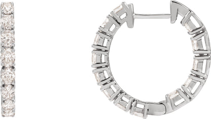 2 5/8 Ctw Oval Lab-Grown Diamond Hoop Earrings