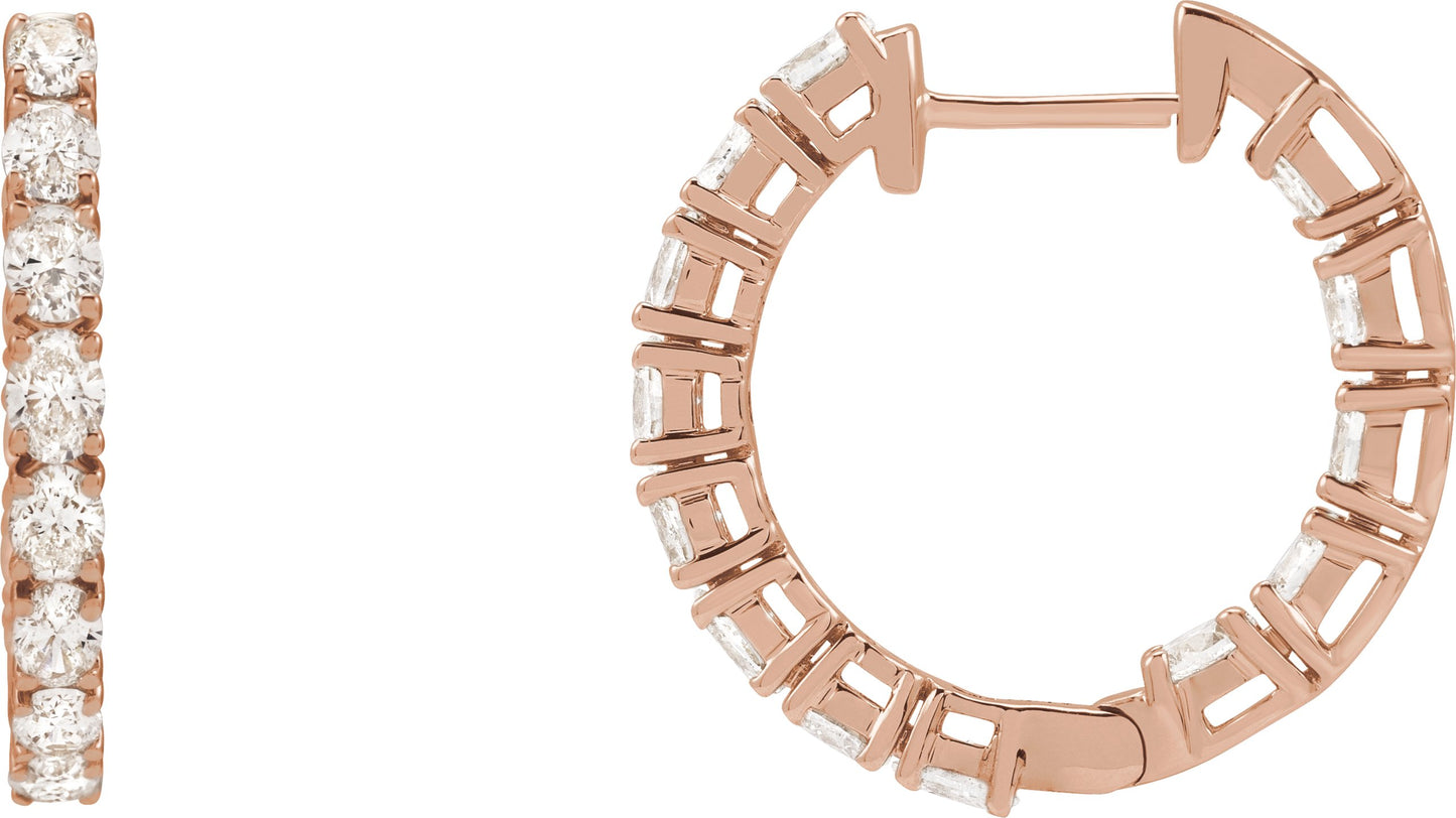 2 5/8 Ctw Oval Lab-Grown Diamond Hoop Earrings
