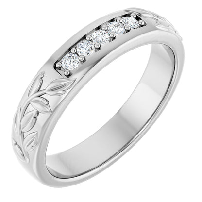 1/6 Ctw Lab-Grown Diamond Band - White Gold - Lab Grown Diamond