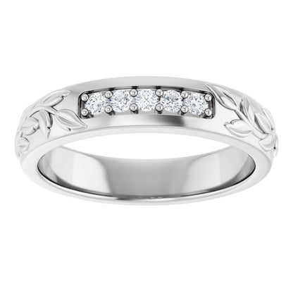 1/6 Ctw Lab-Grown Diamond Band - White Gold - Lab Grown Diamond