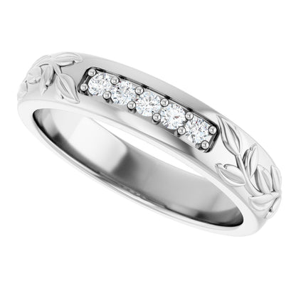1/6 Ctw Lab-Grown Diamond Band - White Gold - Lab Grown Diamond