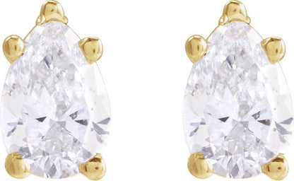 3/8 Ctw Lab Grown Diamond Tapered Basket Earrings - Yellow Gold - Lab Grown Diamond