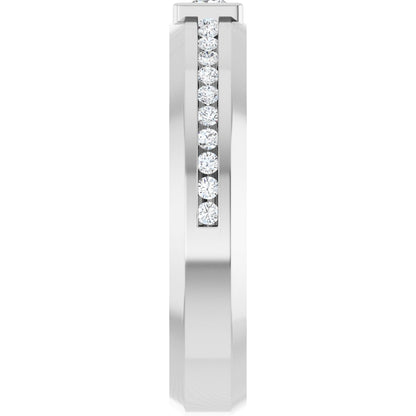 3/8 Ctw Square Lab-Grown Diamond Band - White Gold - Lab Grown Diamond