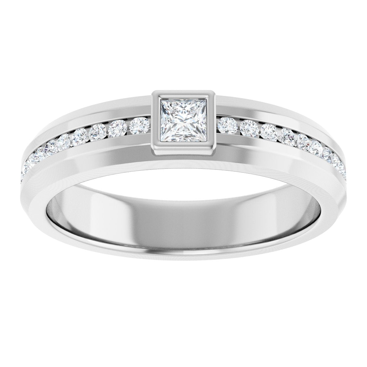 3/8 Ctw Square Lab-Grown Diamond Band - White Gold - Lab Grown Diamond