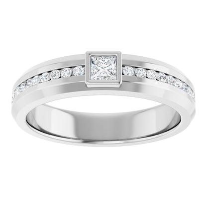 3/8 Ctw Square Lab-Grown Diamond Band - White Gold - Lab Grown Diamond