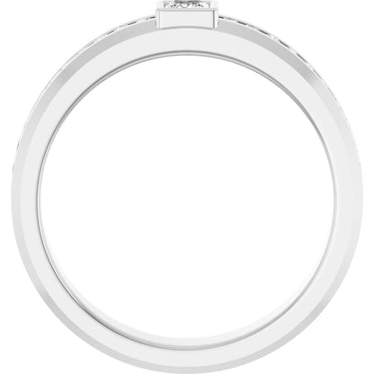 3/8 Ctw Square Lab-Grown Diamond Band - White Gold - Lab Grown Diamond