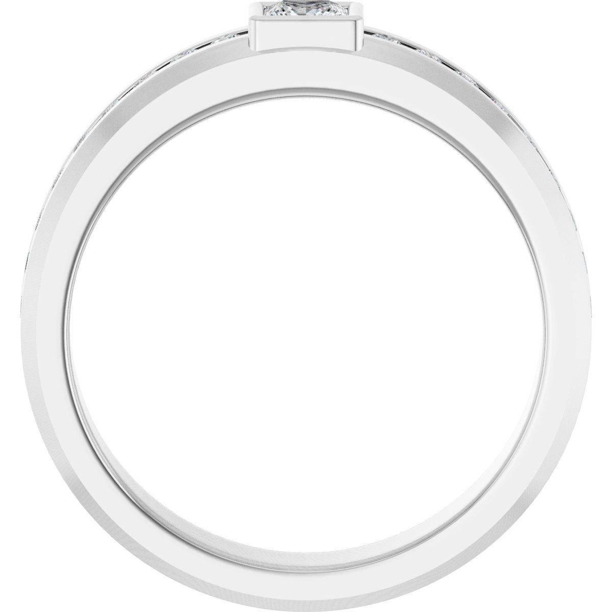 5/8 Ctw Square Lab-Grown Diamond Band - White Gold - Lab Grown Diamond
