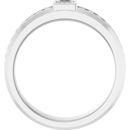 5/8 Ctw Square Lab-Grown Diamond Band - White Gold - Lab Grown Diamond