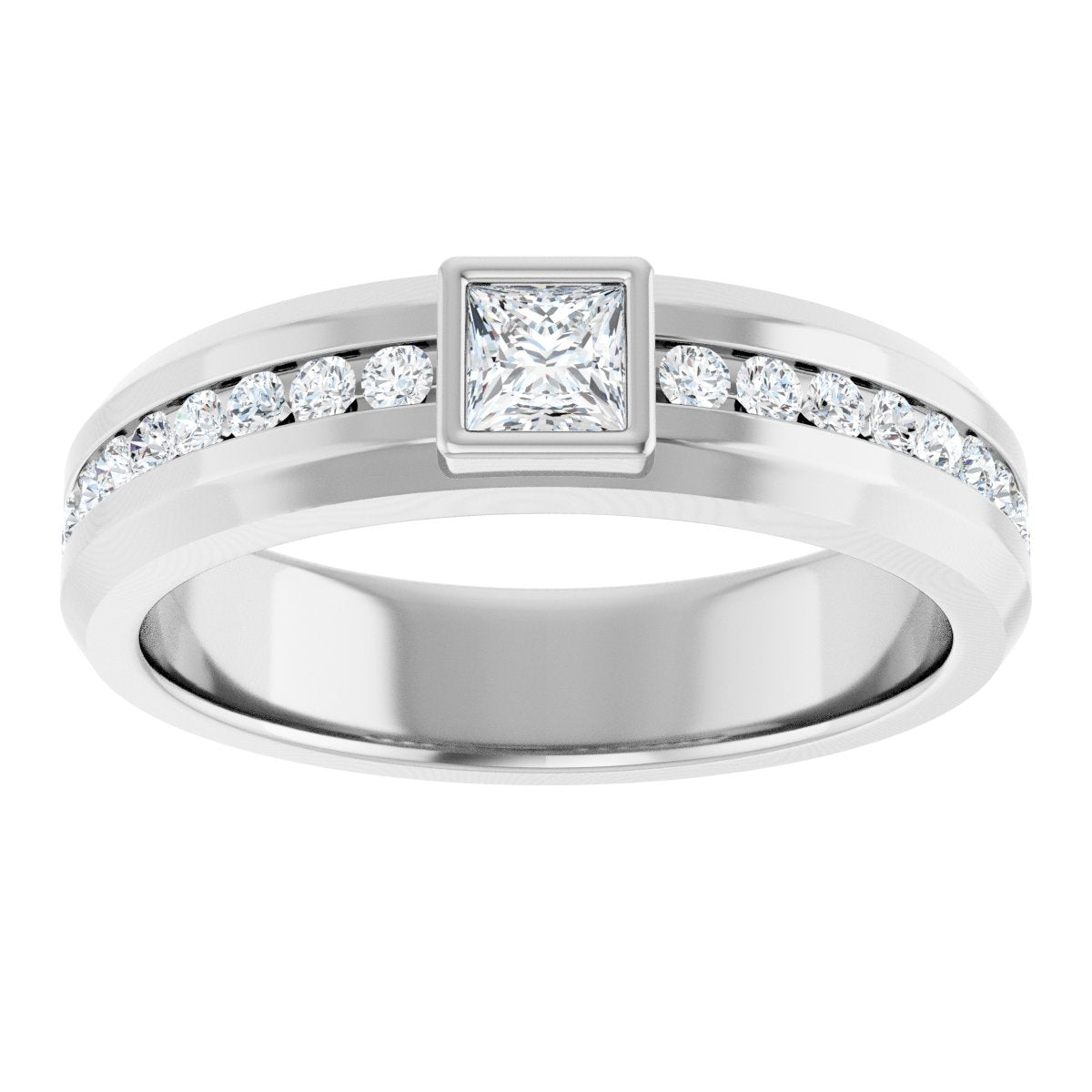 5/8 Ctw Square Lab-Grown Diamond Band - White Gold - Lab Grown Diamond