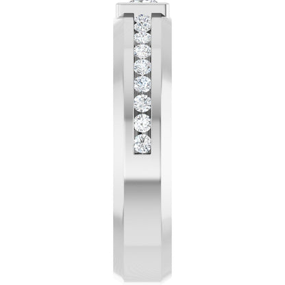 5/8 Ctw Square Lab-Grown Diamond Band - White Gold - Lab Grown Diamond