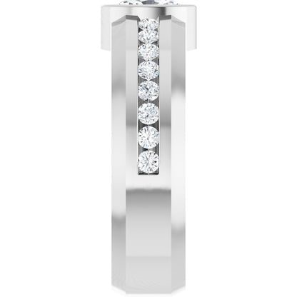 1 1/4 Ctw Oval Lab-Grown Diamond Band - White Gold - Lab Grown Diamond
