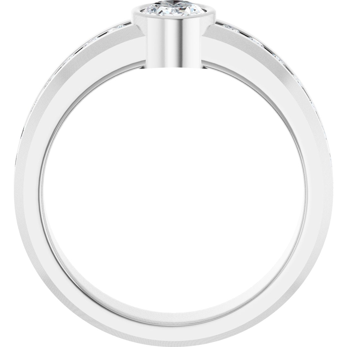 1 1/4 Ctw Oval Lab-Grown Diamond Band - White Gold - Lab Grown Diamond