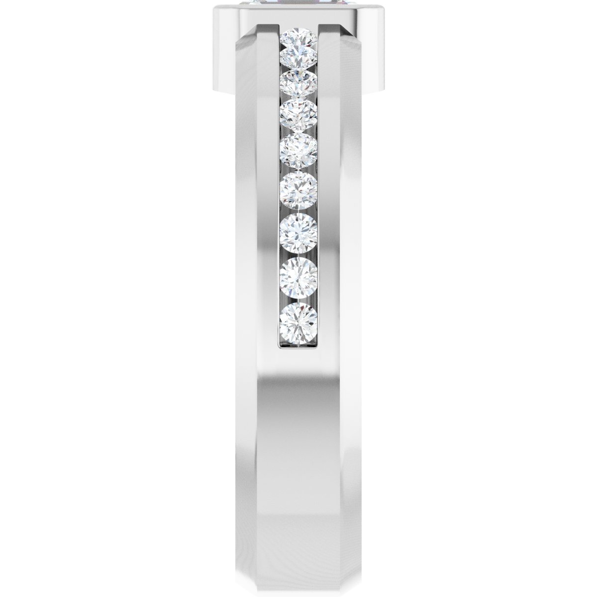 1 Ctw Emerald Lab-Grown Diamond Band - White Gold - Lab Grown Diamond