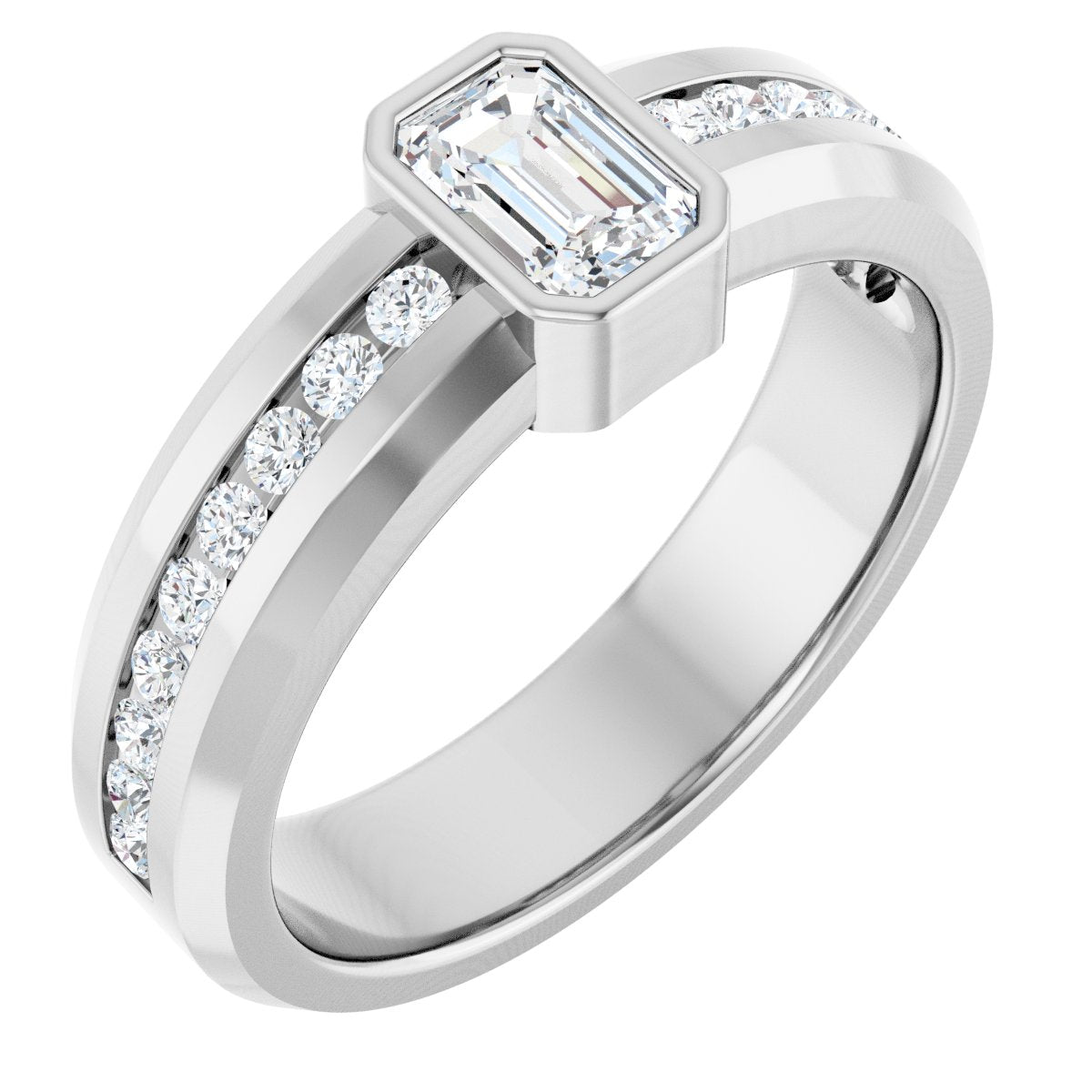 1 Ctw Emerald Lab-Grown Diamond Band