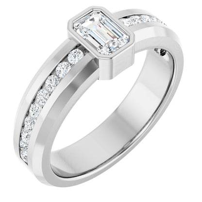 1 Ctw Emerald Lab-Grown Diamond Band