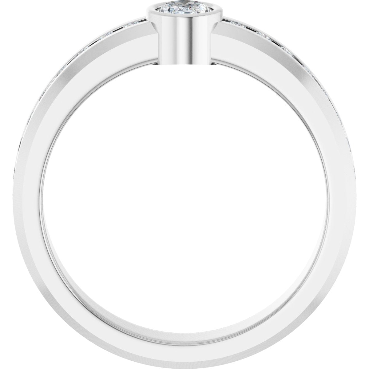 3/4 Ctw Oval Lab-Grown Diamond Band - White Gold - Lab Grown Diamond
