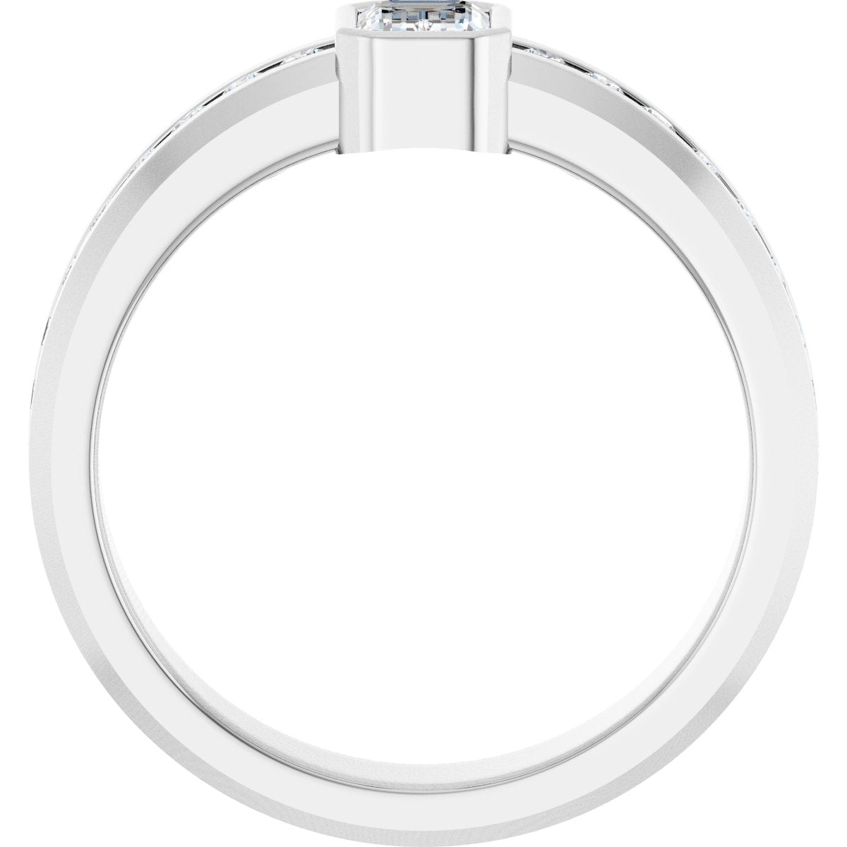 1 Ctw Emerald Lab-Grown Diamond Band - White Gold - Lab Grown Diamond