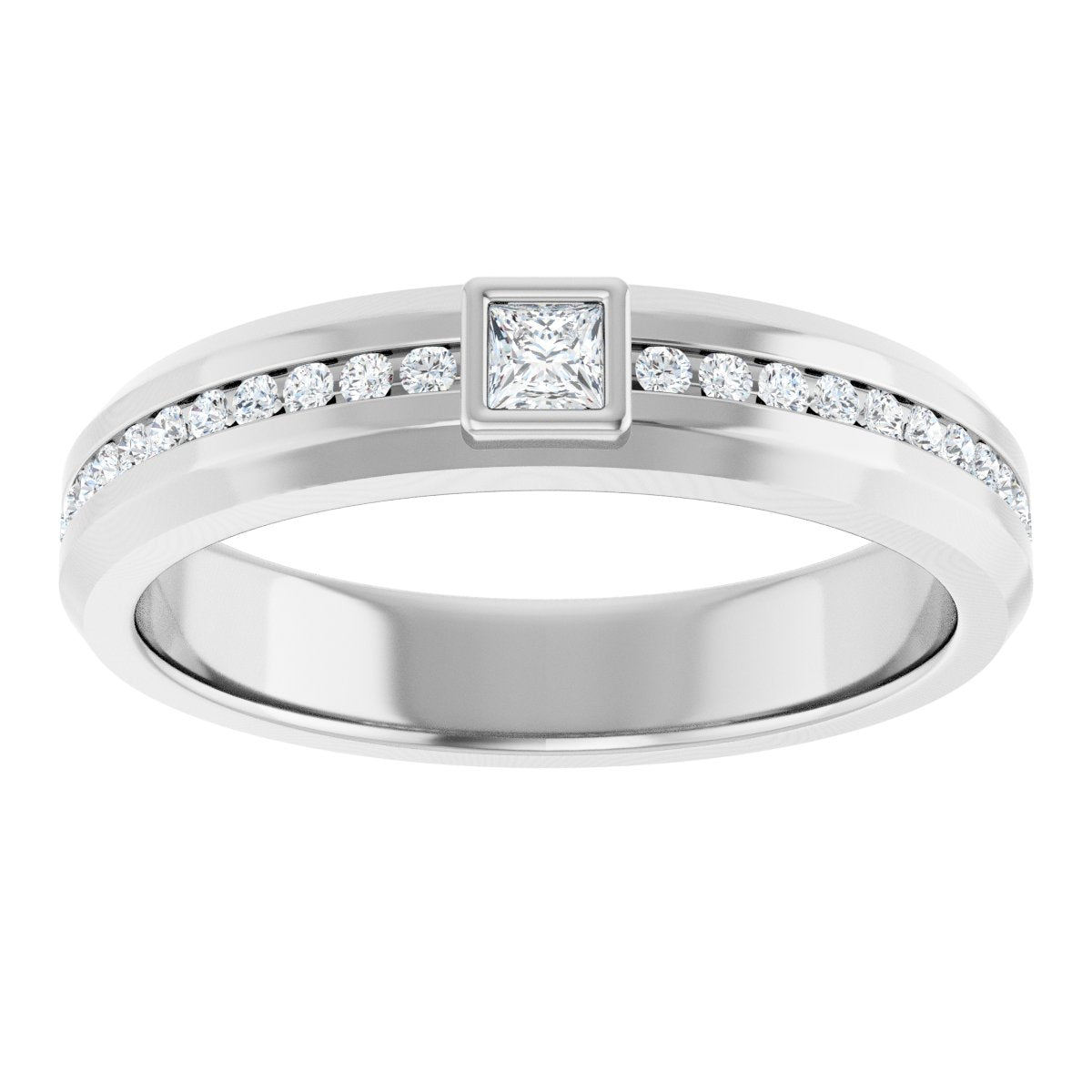 1/3 Ctw Square Lab-Grown Diamond Band - White Gold - Lab Grown Diamond