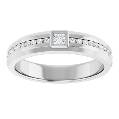 1/3 Ctw Square Lab-Grown Diamond Band - White Gold - Lab Grown Diamond