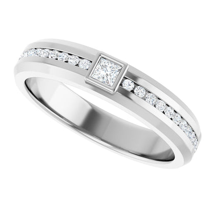 1/3 Ctw Square Lab-Grown Diamond Band - White Gold - Lab Grown Diamond
