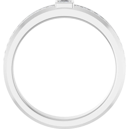 1/3 Ctw Square Lab-Grown Diamond Band - White Gold - Lab Grown Diamond