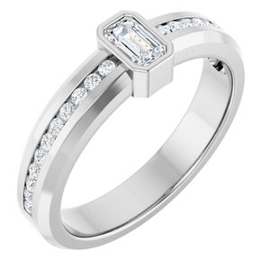 5/8 Ctw Emerald Lab-Grown Diamond Band