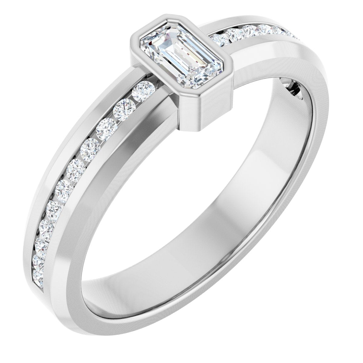 5/8 Ctw Emerald Lab-Grown Diamond Band