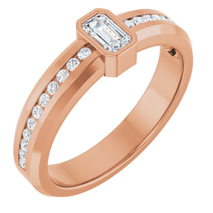 5/8 Ctw Emerald Lab-Grown Diamond Band