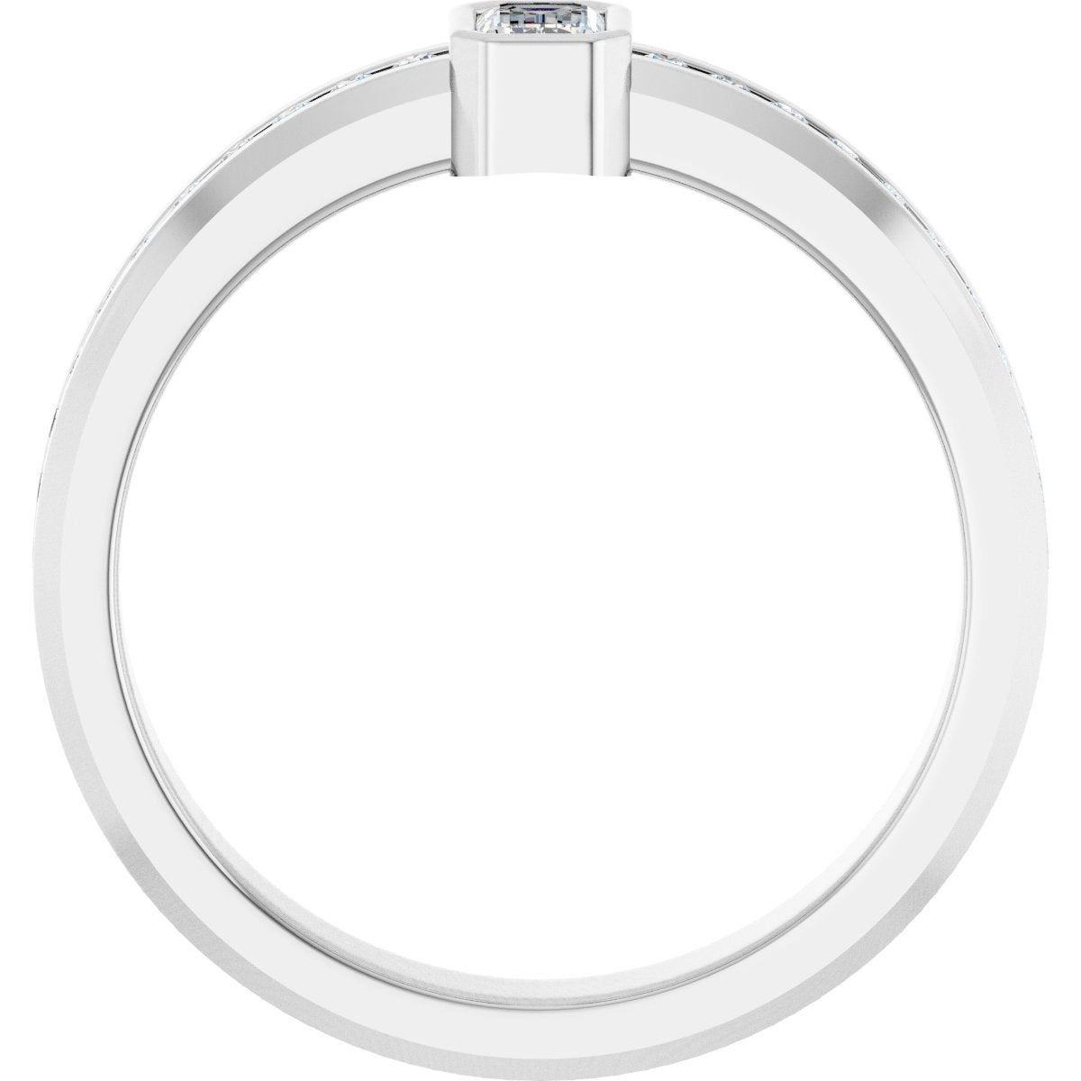 5/8 Ctw Emerald Lab-Grown Diamond Band - White Gold - Lab Grown Diamond