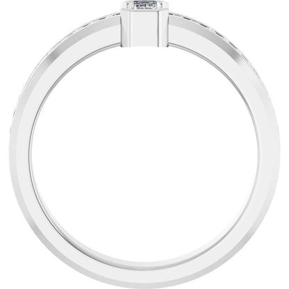 5/8 Ctw Emerald Lab-Grown Diamond Band - White Gold - Lab Grown Diamond