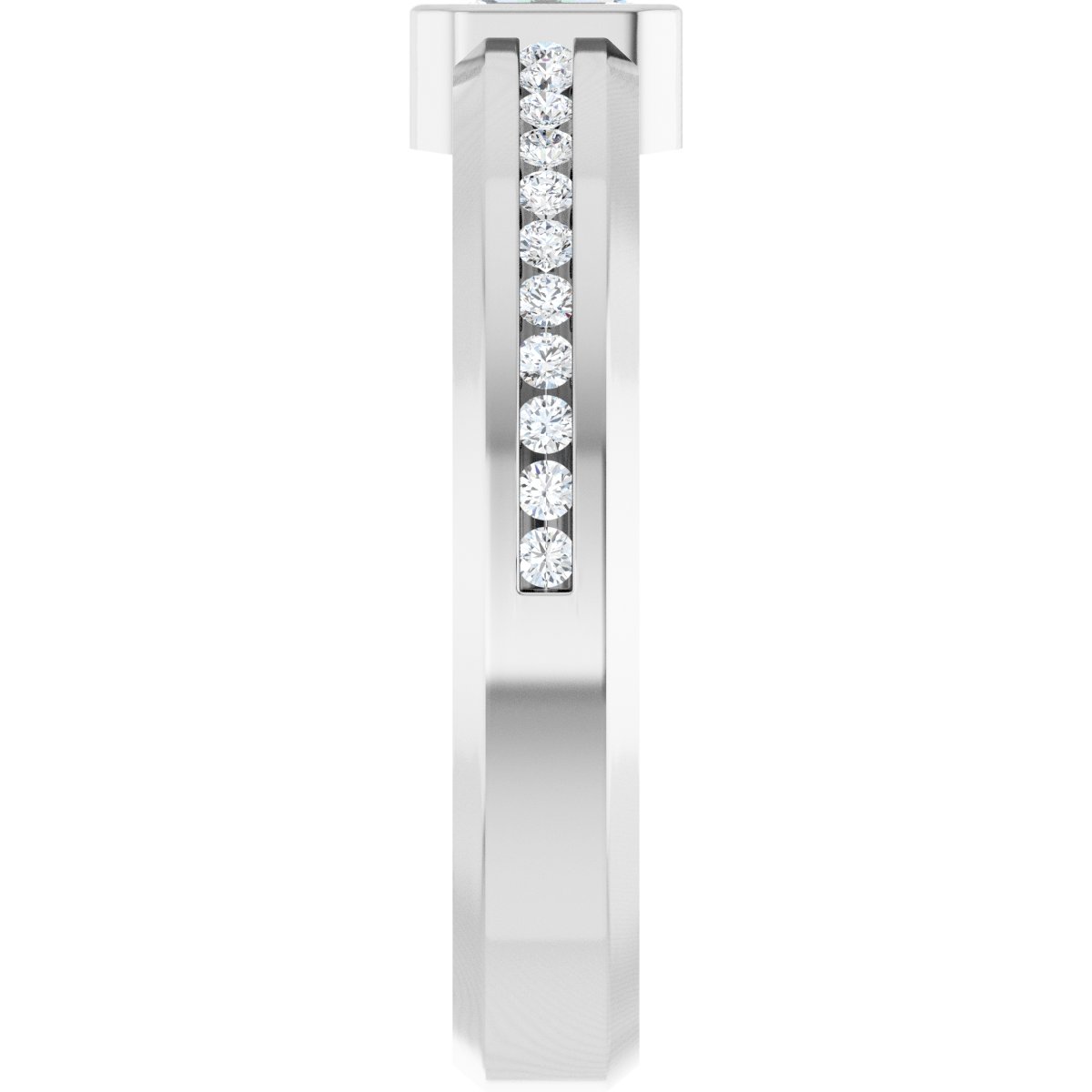 5/8 Ctw Emerald Lab-Grown Diamond Band - White Gold - Lab Grown Diamond