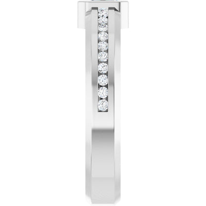 5/8 Ctw Emerald Lab-Grown Diamond Band - White Gold - Lab Grown Diamond