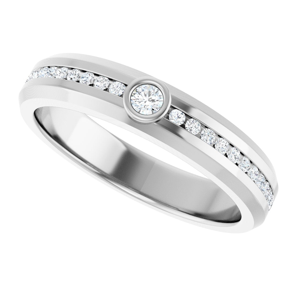1/4 Ctw Lab-Grown Diamond Band - White Gold - Lab Grown Diamond