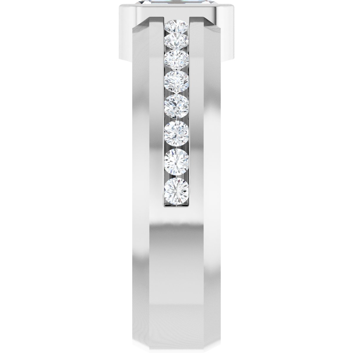1 3/4 Ctw Emerald Lab-Grown Diamond Band - White Gold - Lab Grown Diamond