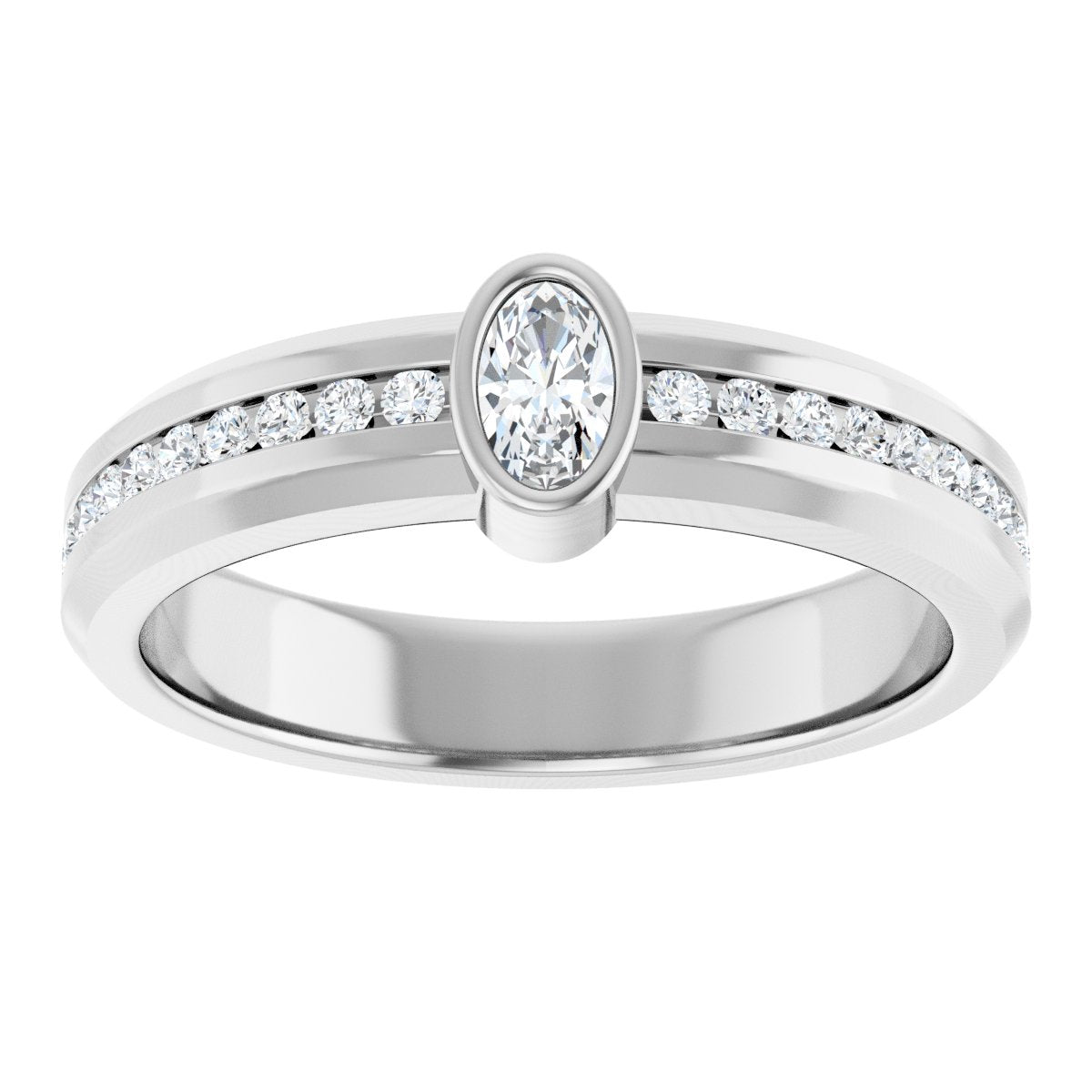 5/8 Ctw Oval Lab-Grown Diamond Band - White Gold - Lab Grown Diamond